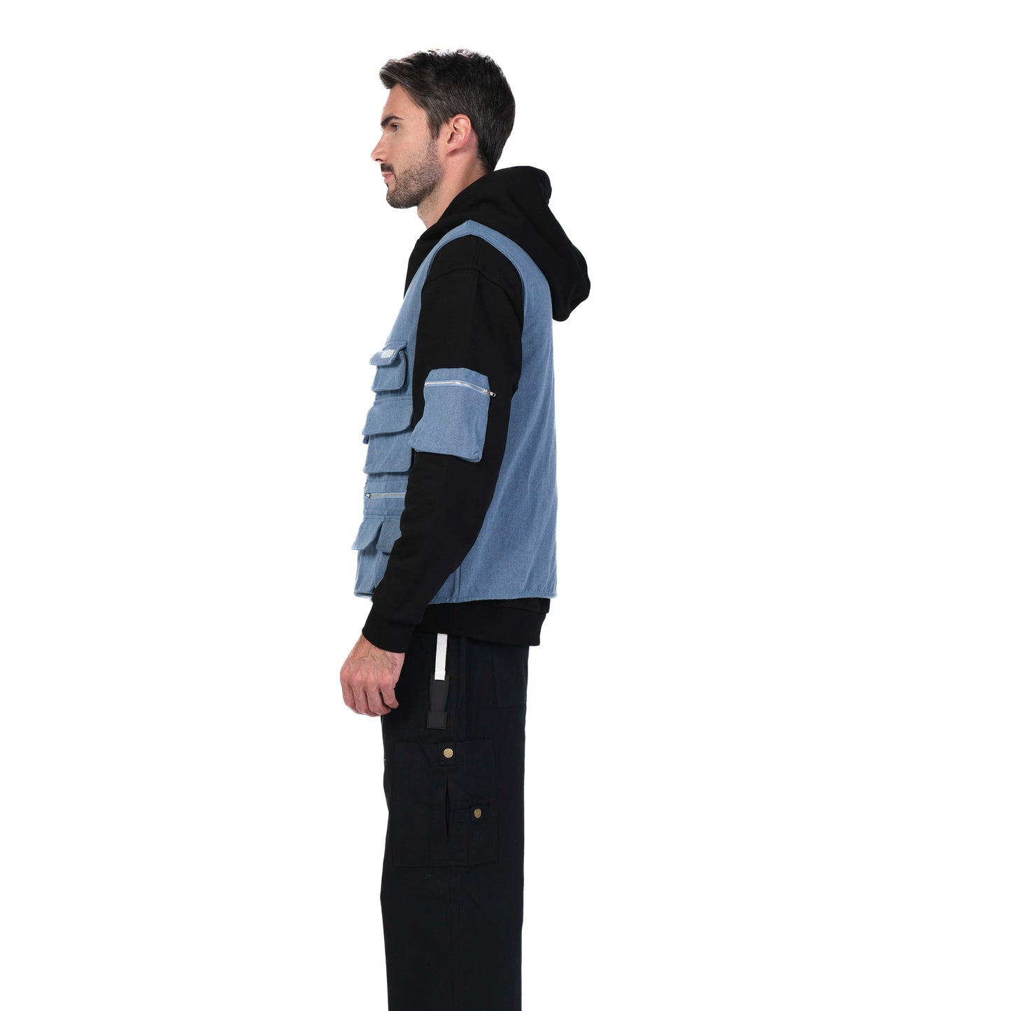 DENIM VEST HOODIE