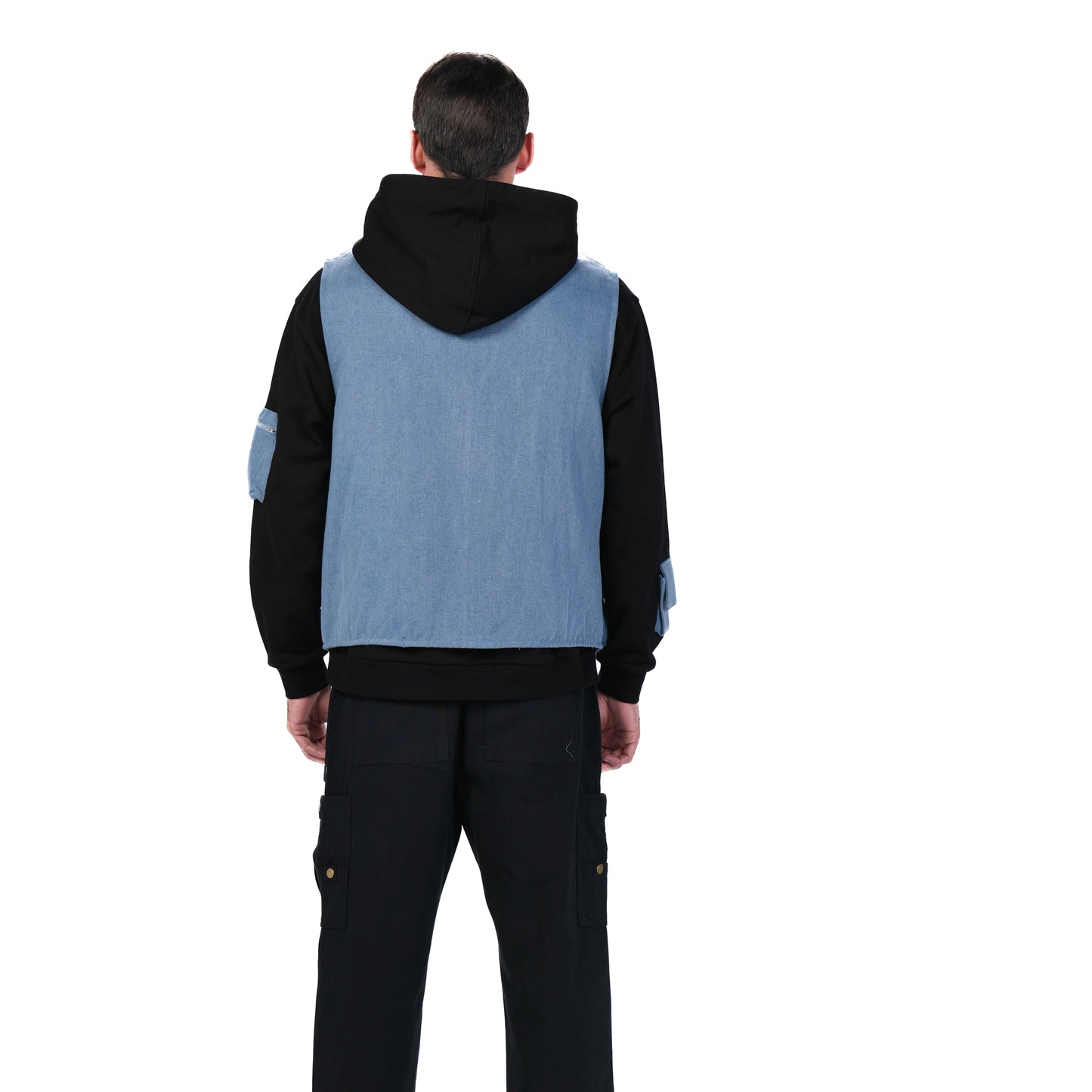 DENIM VEST HOODIE