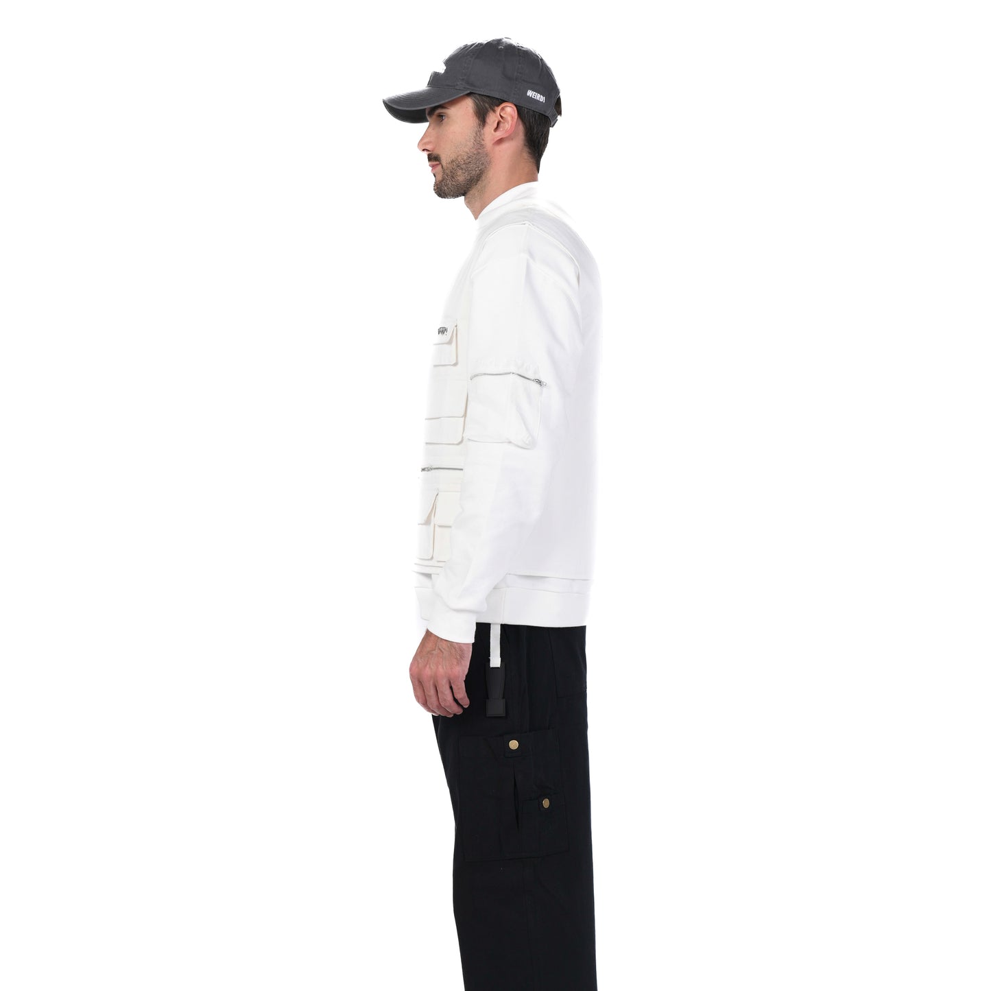 WHITE VEST HOODIE