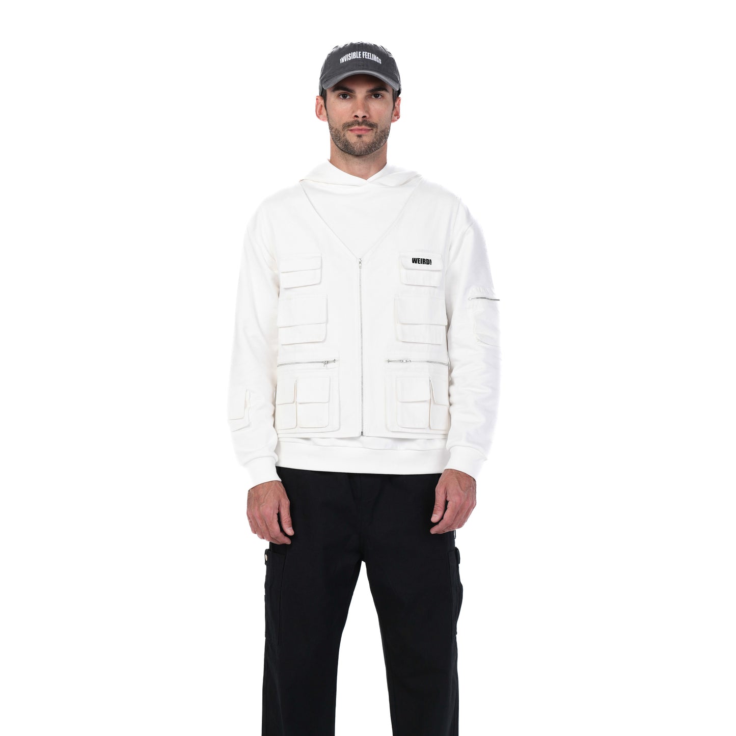 WHITE VEST HOODIE
