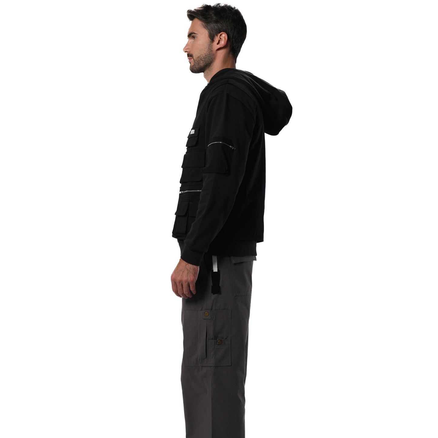 BLACK VEST HOODIE